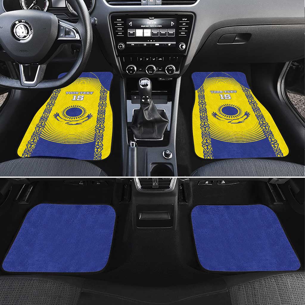 Custom Kazakhstan Football Car Mats Go The Hawks - Wonder Print Shop