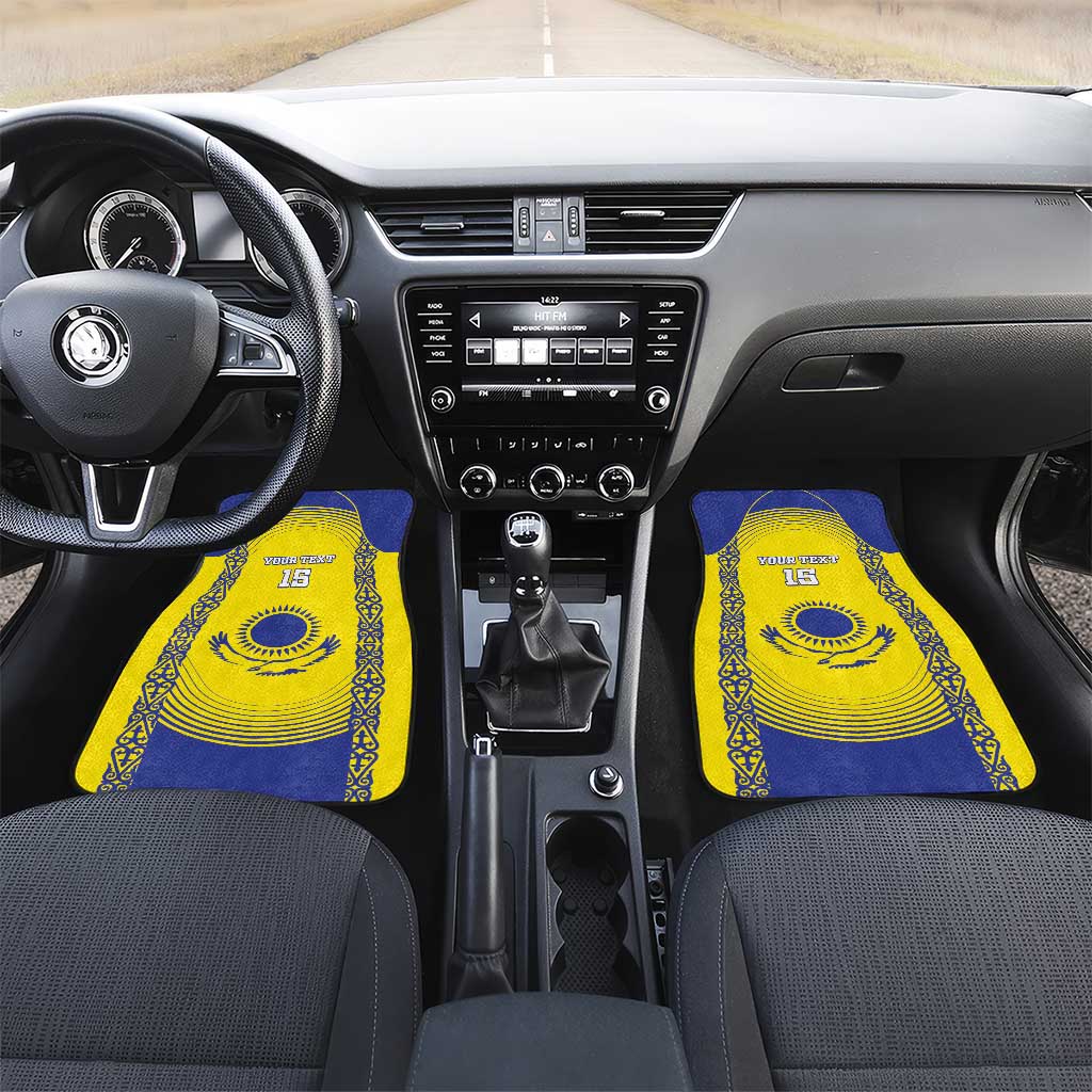 Custom Kazakhstan Football Car Mats Go The Hawks - Wonder Print Shop