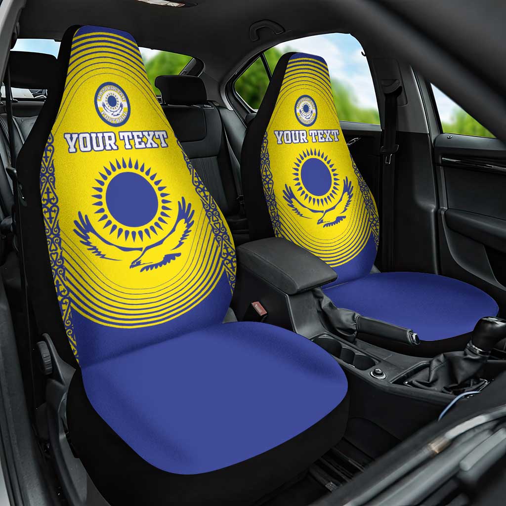 Custom Kazakhstan Football Car Seat Cover Go The Hawks - Wonder Print Shop