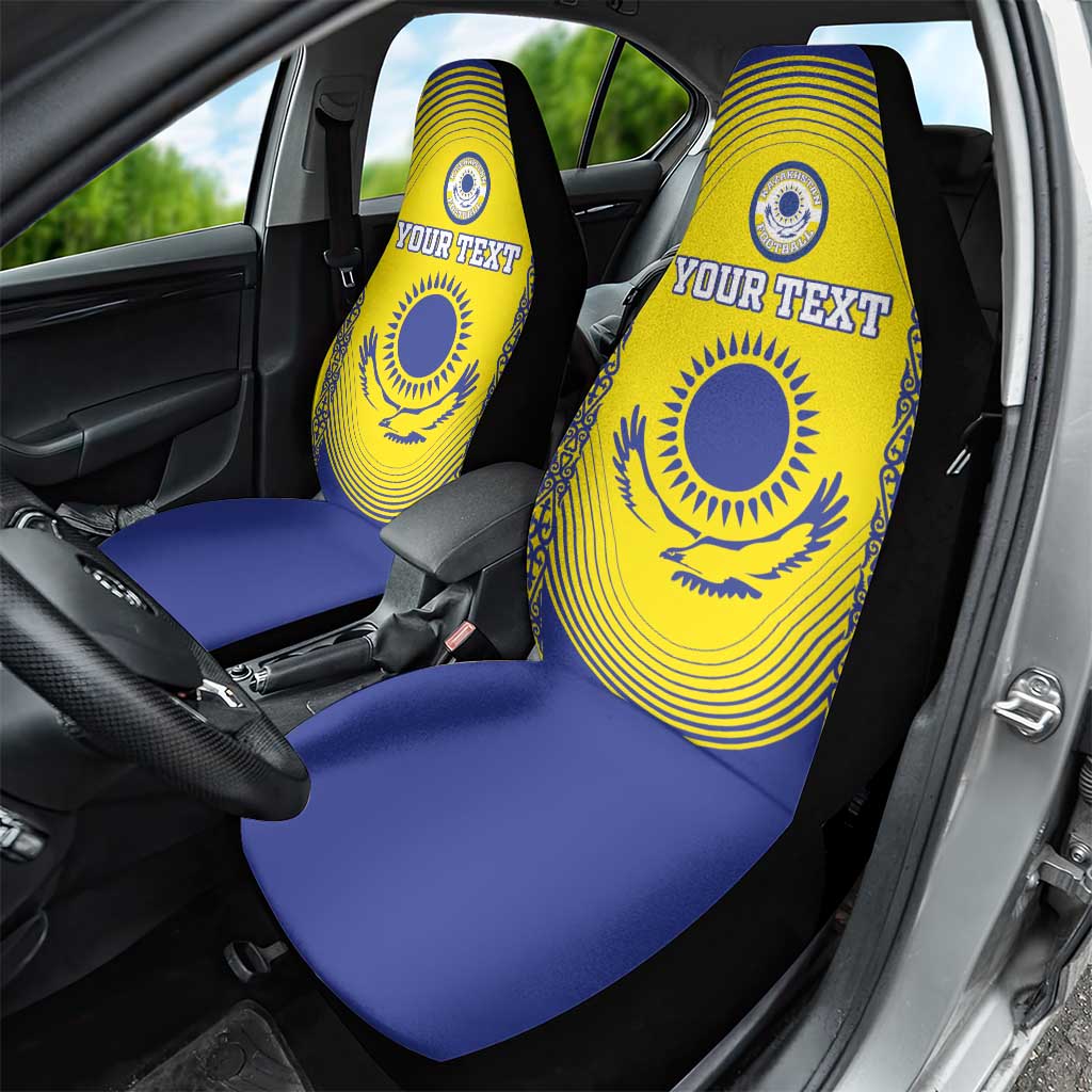 Custom Kazakhstan Football Car Seat Cover Go The Hawks - Wonder Print Shop
