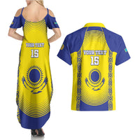Custom Kazakhstan Football Couples Matching Summer Maxi Dress and Hawaiian Shirt Go The Hawks - Wonder Print Shop