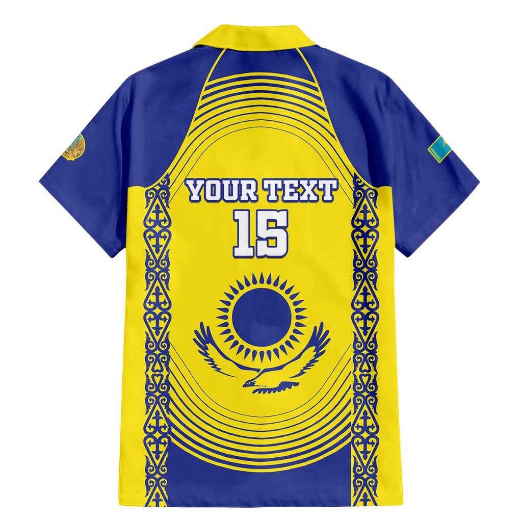 Custom Kazakhstan Football Family Matching Mermaid Dress and Hawaiian Shirt Go The Hawks - Wonder Print Shop