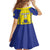 Custom Kazakhstan Football Family Matching Off Shoulder Short Dress and Hawaiian Shirt Go The Hawks - Wonder Print Shop