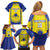 Custom Kazakhstan Football Family Matching Off Shoulder Short Dress and Hawaiian Shirt Go The Hawks - Wonder Print Shop