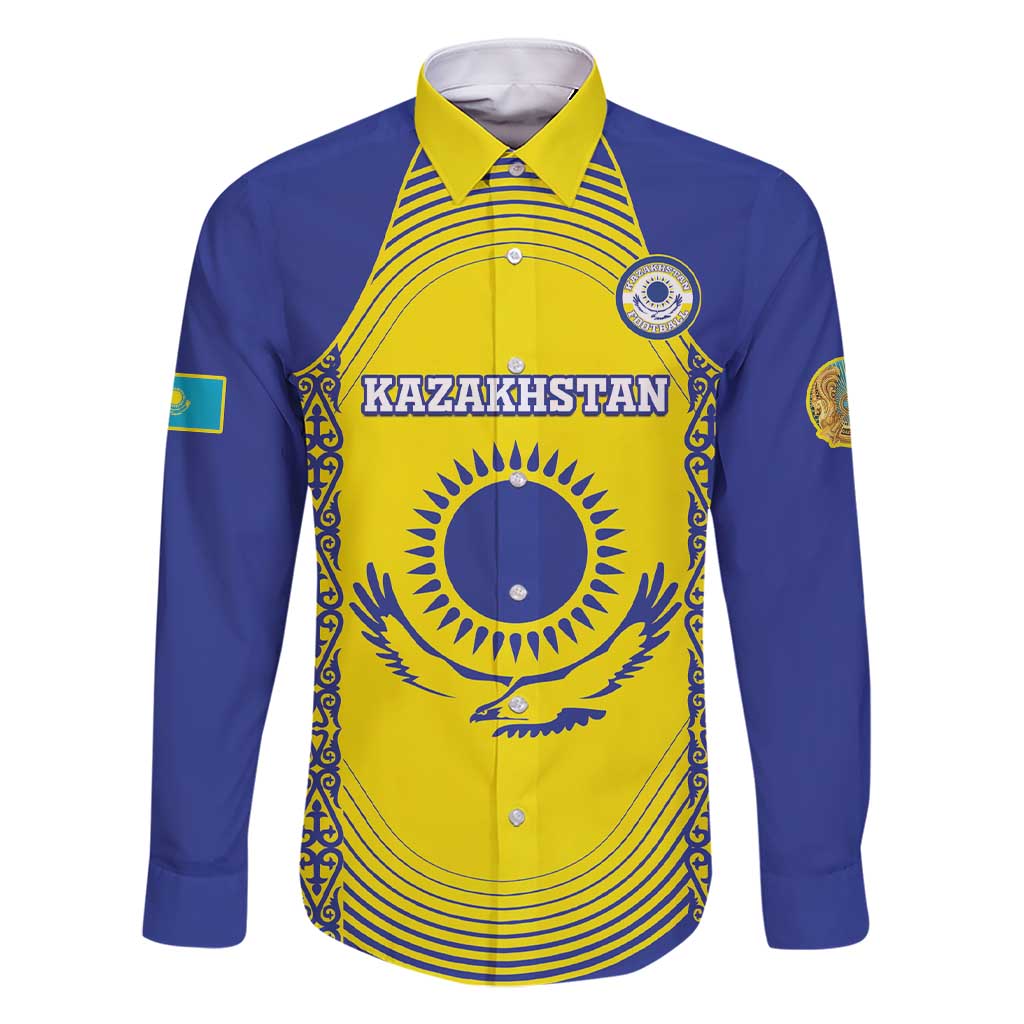 Custom Kazakhstan Football Family Matching Short Sleeve Bodycon Dress and Hawaiian Shirt Go The Hawks - Wonder Print Shop