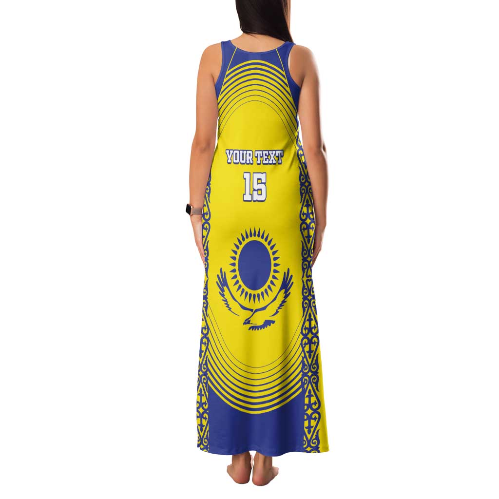 Custom Kazakhstan Football Family Matching Tank Maxi Dress and Hawaiian Shirt Go The Hawks - Wonder Print Shop