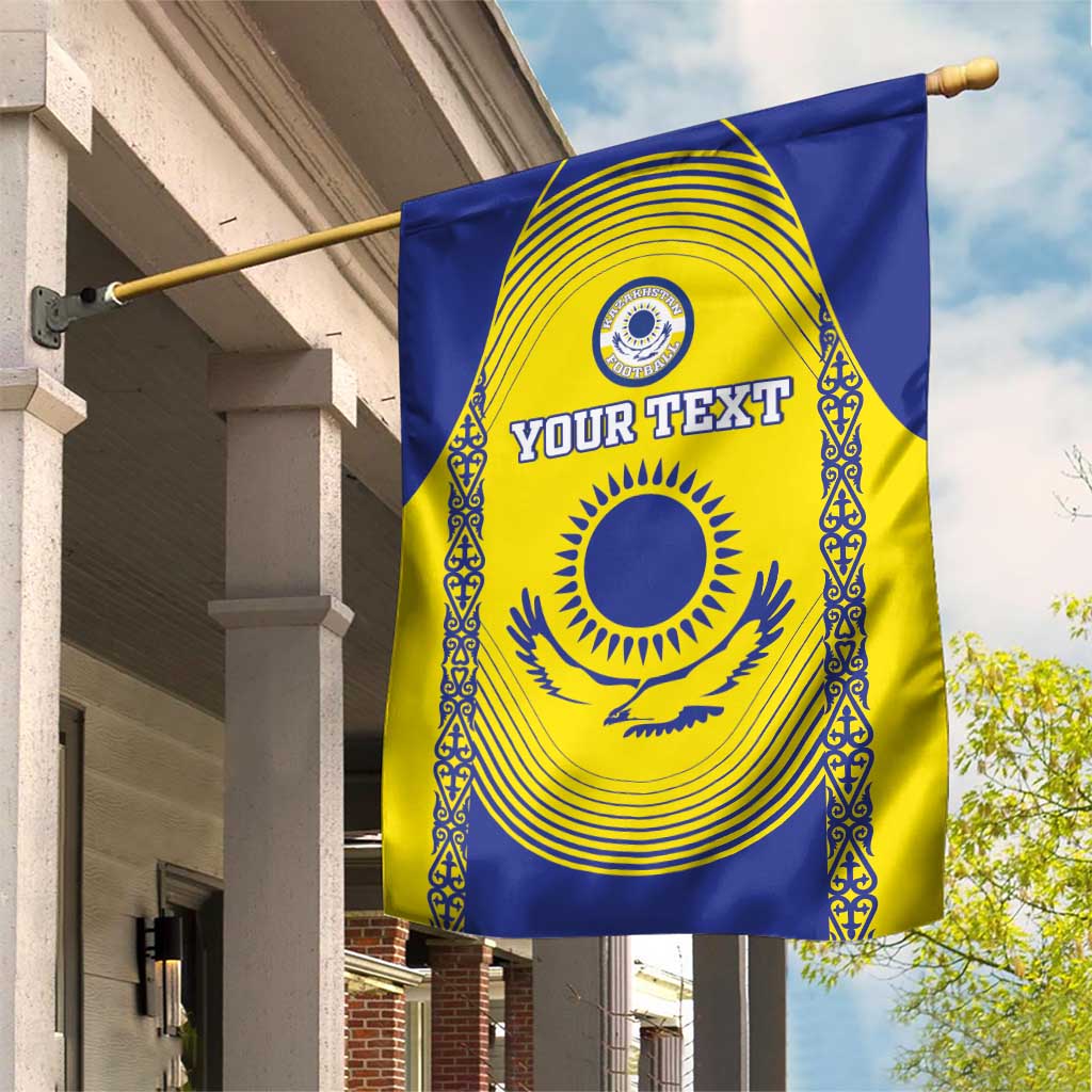 Custom Kazakhstan Football Garden Flag Go The Hawks - Wonder Print Shop