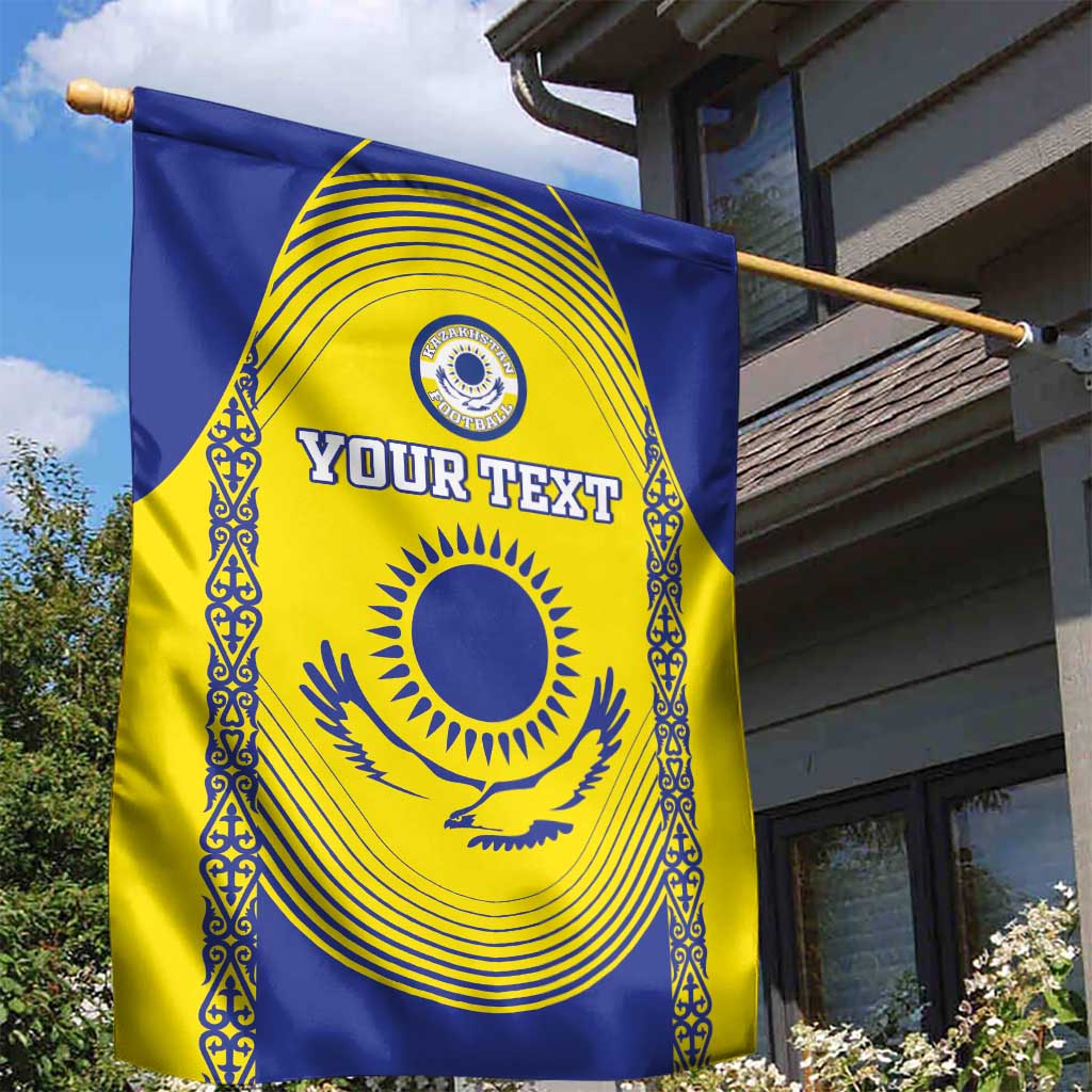 Custom Kazakhstan Football Garden Flag Go The Hawks - Wonder Print Shop