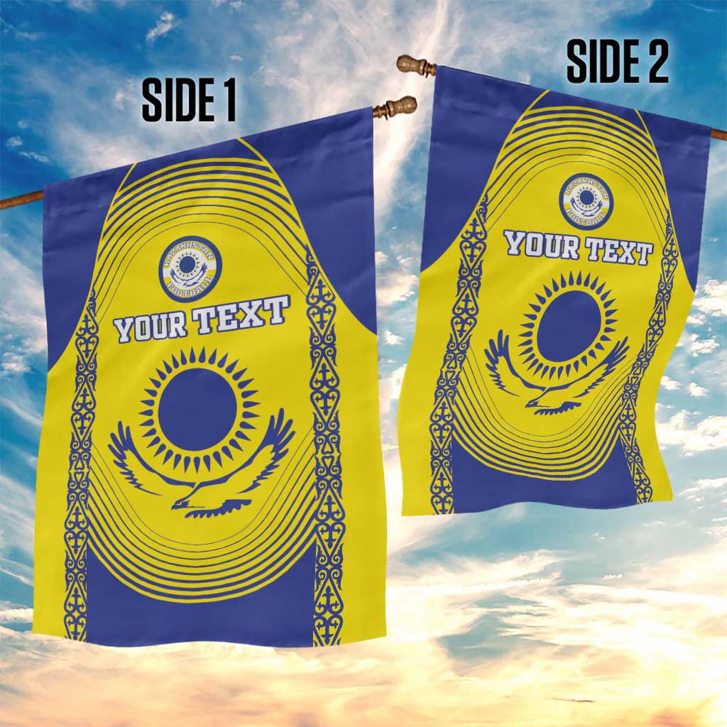 Custom Kazakhstan Football Garden Flag Go The Hawks - Wonder Print Shop