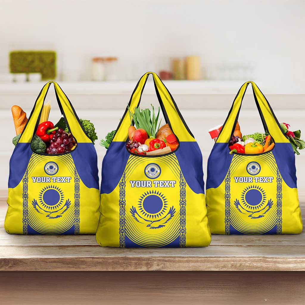 Custom Kazakhstan Football Grocery Bag Go The Hawks