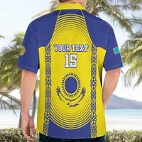 Custom Kazakhstan Football Hawaiian Shirt Go The Hawks - Wonder Print Shop