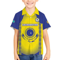 Custom Kazakhstan Football Hawaiian Shirt Go The Hawks - Wonder Print Shop
