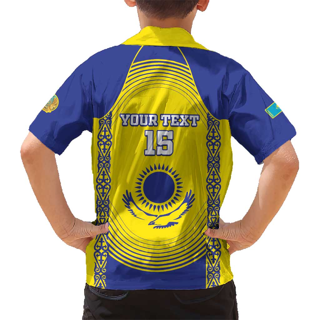 Custom Kazakhstan Football Hawaiian Shirt Go The Hawks - Wonder Print Shop