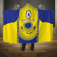 Custom Kazakhstan Football Hooded Blanket Go The Hawks