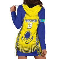Custom Kazakhstan Football Hoodie Dress Go The Hawks - Wonder Print Shop
