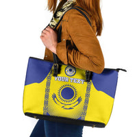 Custom Kazakhstan Football Leather Tote Bag Go The Hawks - Wonder Print Shop