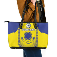 Custom Kazakhstan Football Leather Tote Bag Go The Hawks - Wonder Print Shop