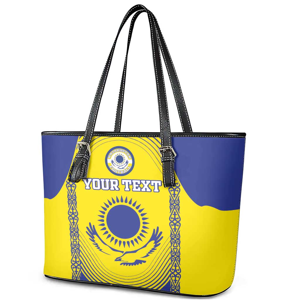 Custom Kazakhstan Football Leather Tote Bag Go The Hawks - Wonder Print Shop
