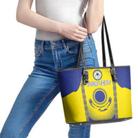 Custom Kazakhstan Football Leather Tote Bag Go The Hawks - Wonder Print Shop