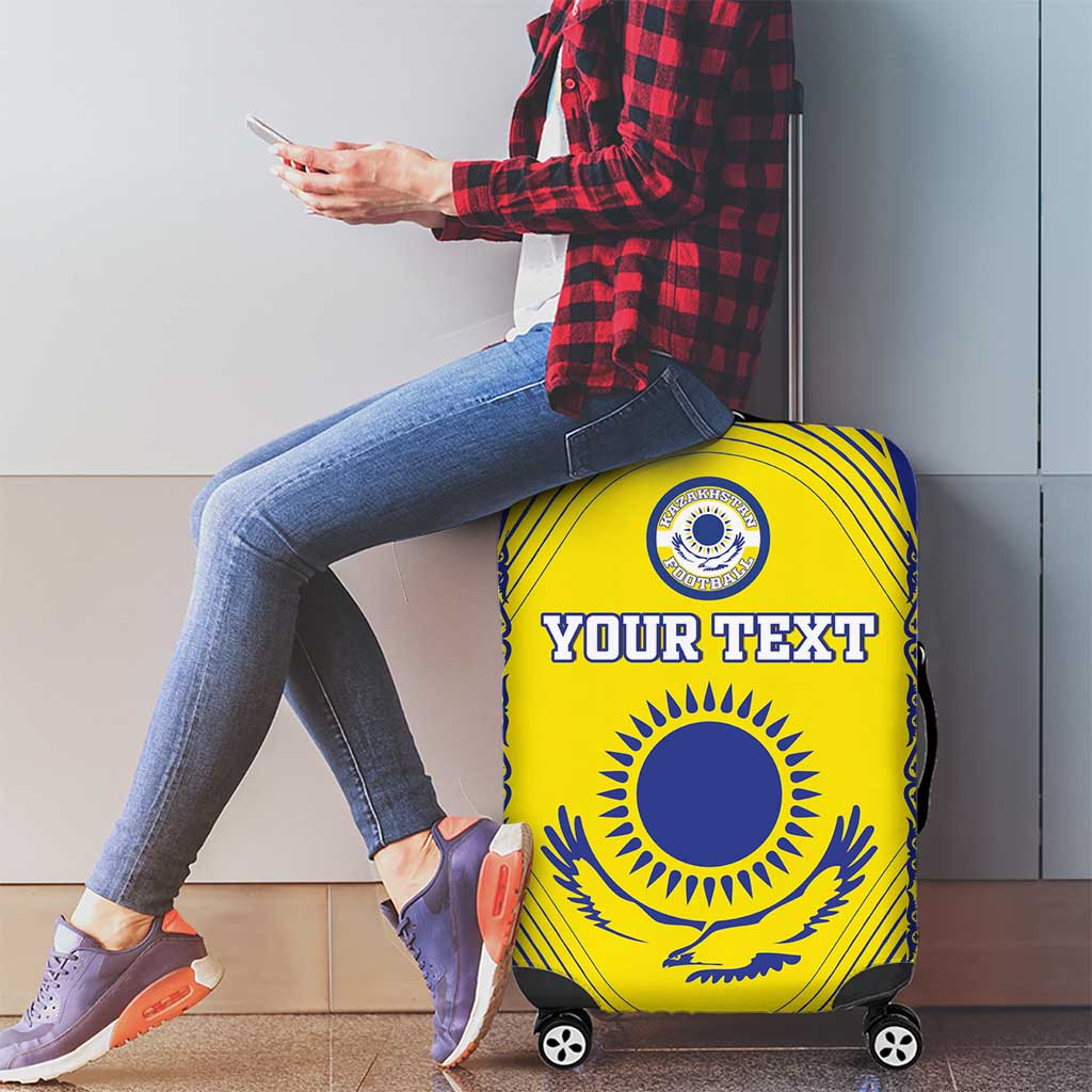 Custom Kazakhstan Football Luggage Cover Go The Hawks - Wonder Print Shop
