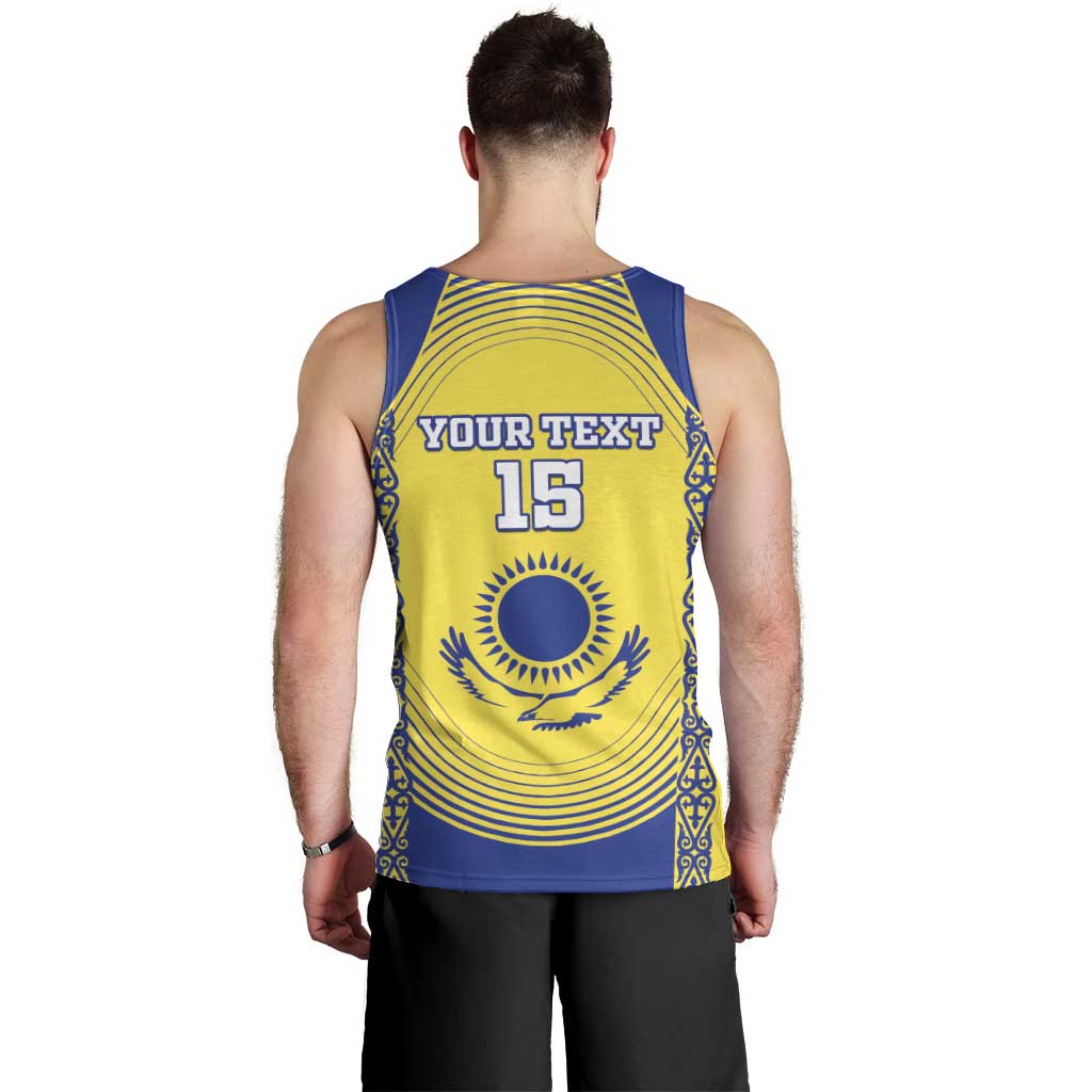 Custom Kazakhstan Football Men Tank Top Go The Hawks - Wonder Print Shop