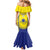 Custom Kazakhstan Football Mermaid Dress Go The Hawks - Wonder Print Shop