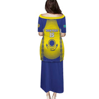 Custom Kazakhstan Football Puletasi Go The Hawks - Wonder Print Shop