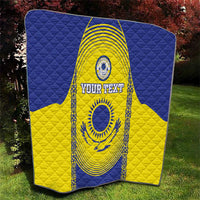 Custom Kazakhstan Football Quilt Go The Hawks - Wonder Print Shop