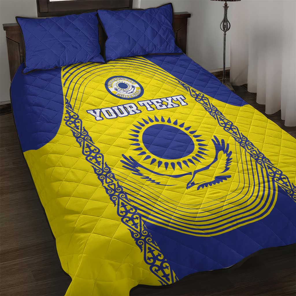 Custom Kazakhstan Football Quilt Bed Set Go The Hawks - Wonder Print Shop