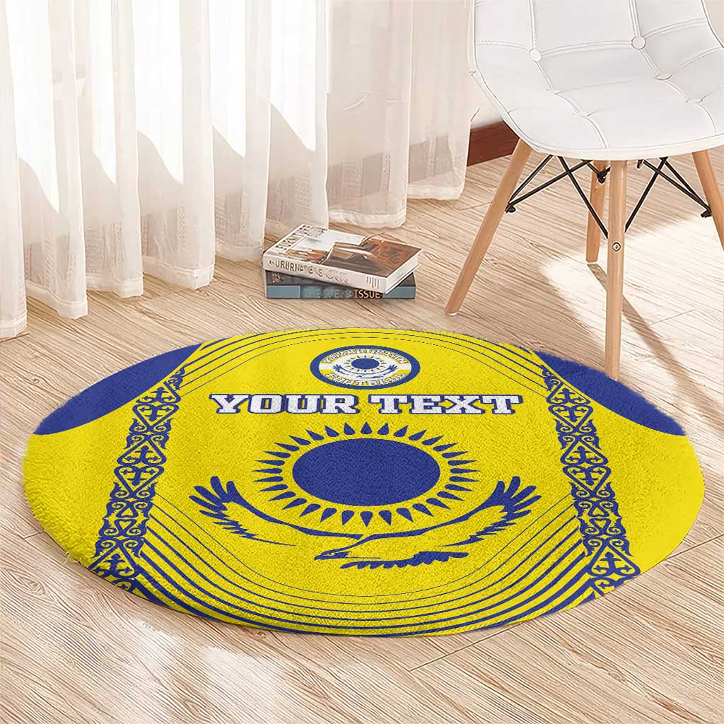 Custom Kazakhstan Football Round Carpet Go The Hawks