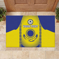 Custom Kazakhstan Football Rubber Doormat Go The Hawks - Wonder Print Shop