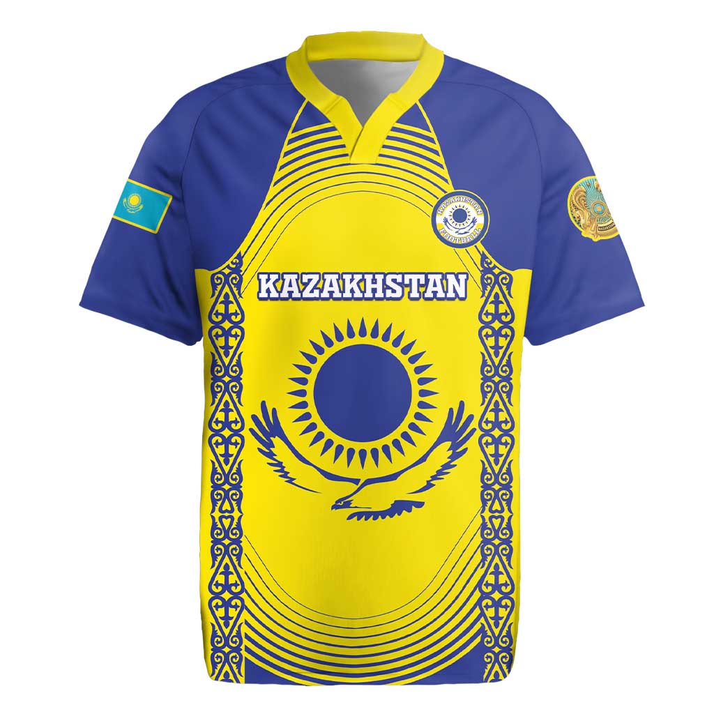 Custom Kazakhstan Football Rugby Jersey Go The Hawks - Wonder Print Shop