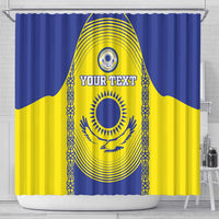 Custom Kazakhstan Football Shower Curtain Go The Hawks
