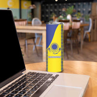 Custom Kazakhstan Football Skinny Tumbler Go The Hawks - Wonder Print Shop
