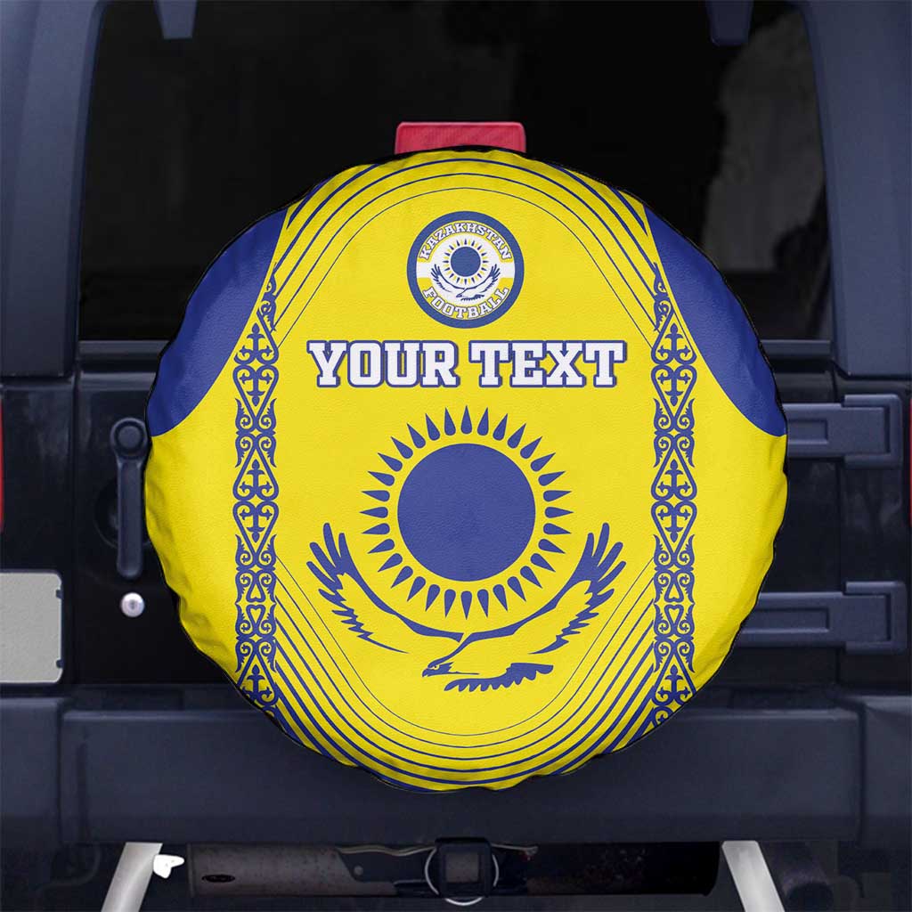 Custom Kazakhstan Football Spare Tire Cover Go The Hawks - Wonder Print Shop