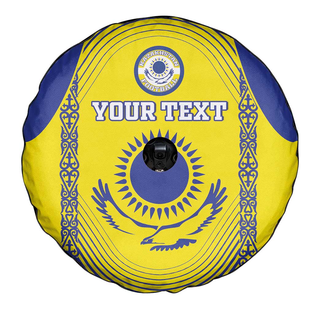 Custom Kazakhstan Football Spare Tire Cover Go The Hawks - Wonder Print Shop