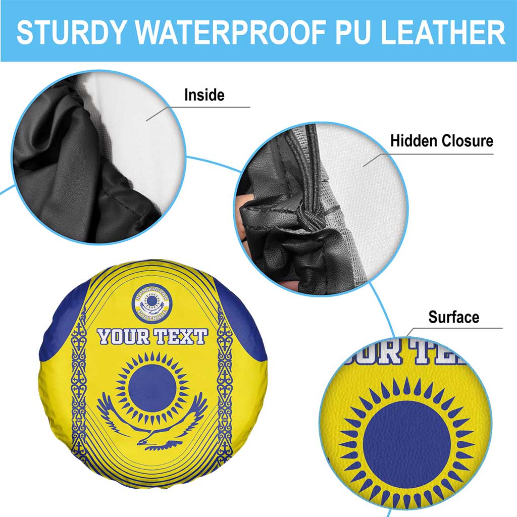 Custom Kazakhstan Football Spare Tire Cover Go The Hawks - Wonder Print Shop