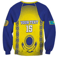 Custom Kazakhstan Football Sweatshirt Go The Hawks - Wonder Print Shop
