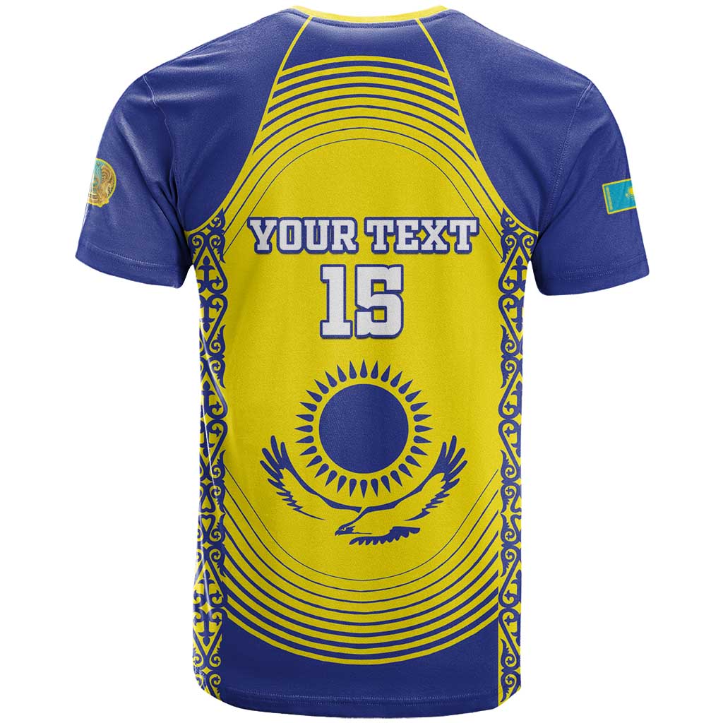 Custom Kazakhstan Football T Shirt Go The Hawks - Wonder Print Shop
