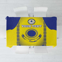 Custom Kazakhstan Football Tablecloth Go The Hawks - Wonder Print Shop