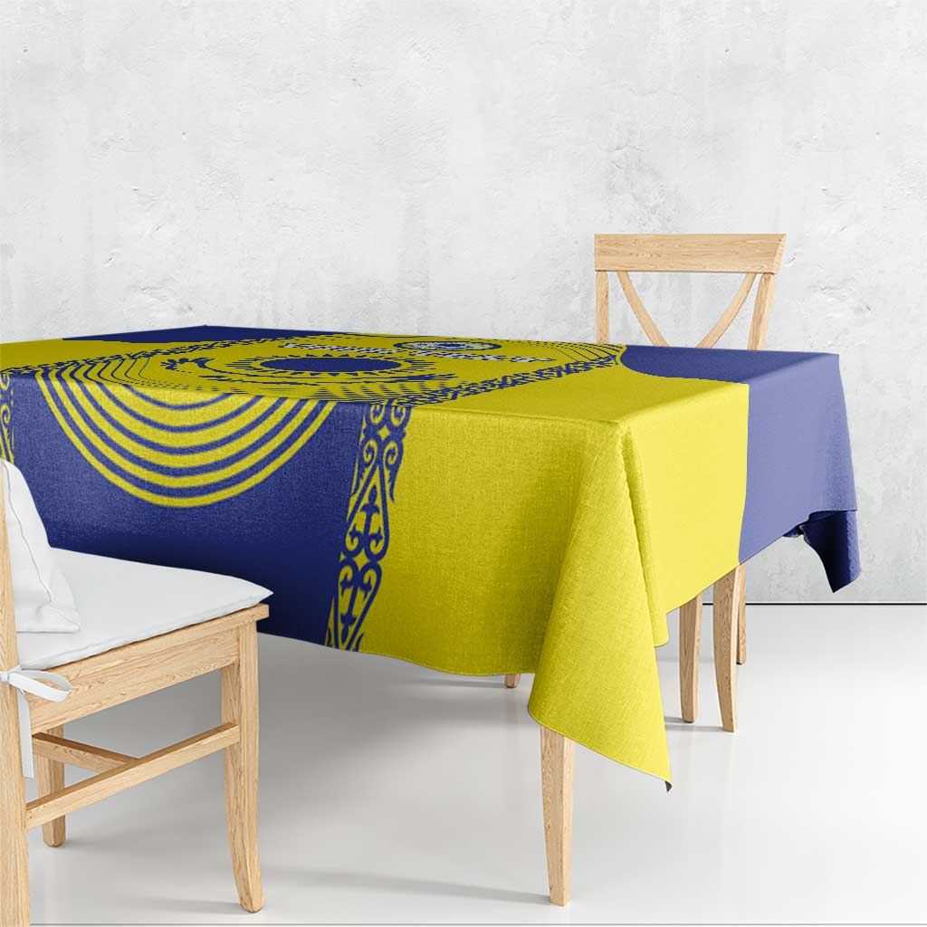 Custom Kazakhstan Football Tablecloth Go The Hawks - Wonder Print Shop