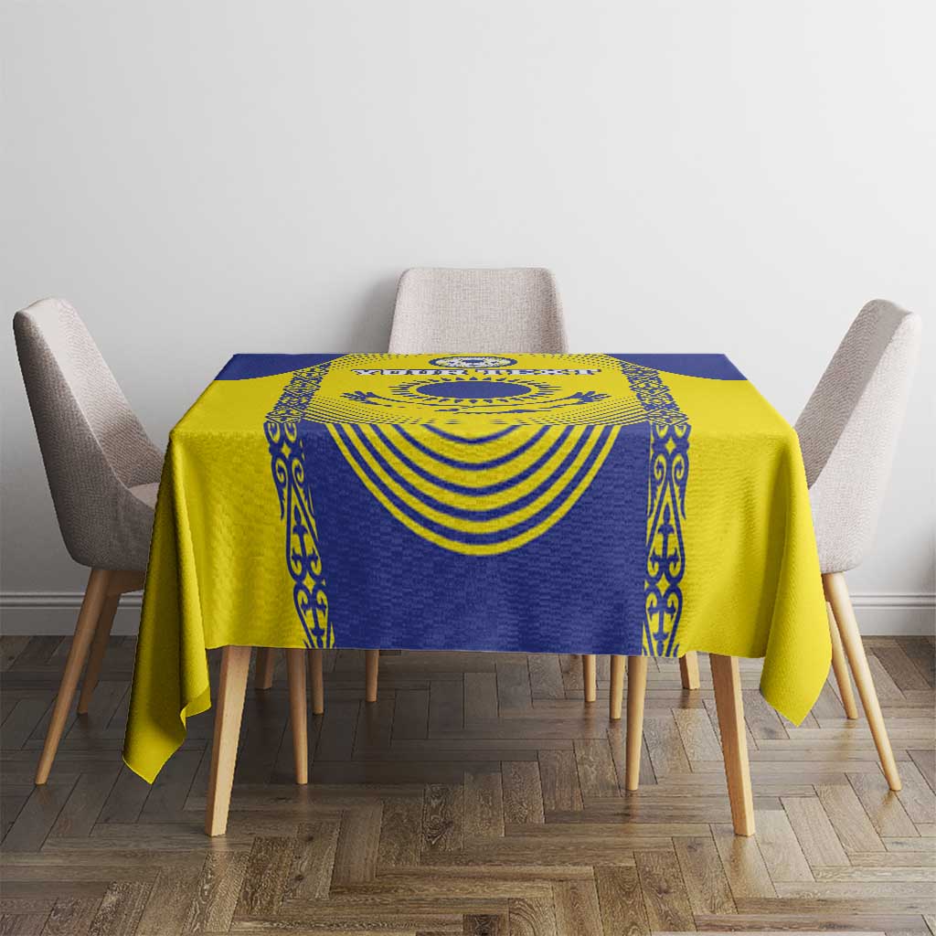 Custom Kazakhstan Football Tablecloth Go The Hawks - Wonder Print Shop
