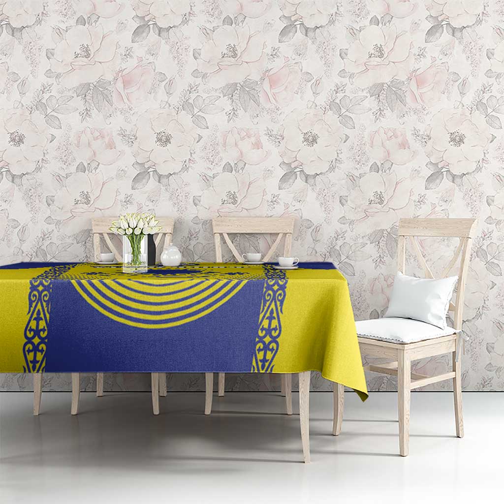 Custom Kazakhstan Football Tablecloth Go The Hawks - Wonder Print Shop