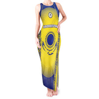 Custom Kazakhstan Football Tank Maxi Dress Go The Hawks - Wonder Print Shop