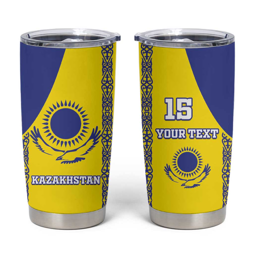 Custom Kazakhstan Football Tumbler Cup Go The Hawks - Wonder Print Shop