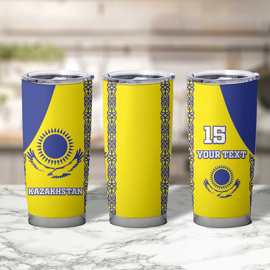 Custom Kazakhstan Football Tumbler Cup Go The Hawks - Wonder Print Shop