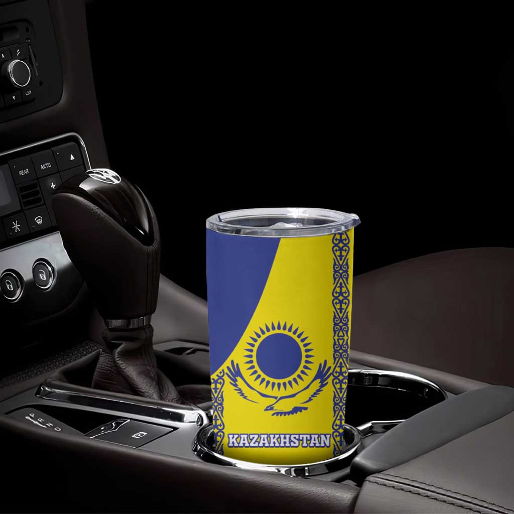 Custom Kazakhstan Football Tumbler Cup Go The Hawks - Wonder Print Shop