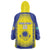 Custom Kazakhstan Football Wearable Blanket Hoodie Go The Hawks - Wonder Print Shop