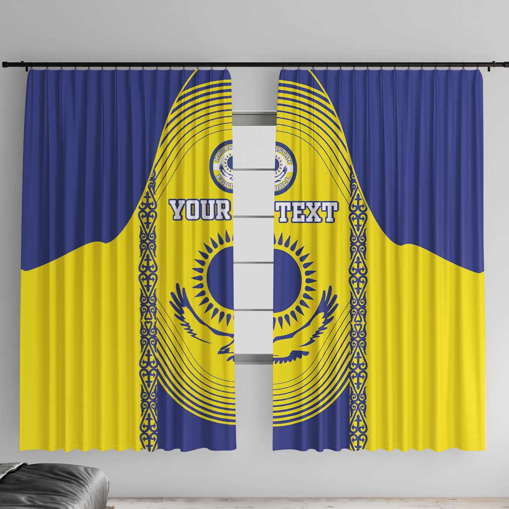 Custom Kazakhstan Football Window Curtain Go The Hawks - Wonder Print Shop