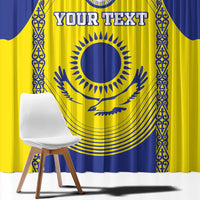 Custom Kazakhstan Football Window Curtain Go The Hawks - Wonder Print Shop